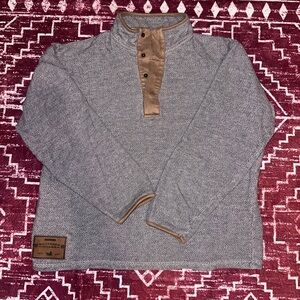 Southern Marsh Gray and Tan Turtleneck Sweater